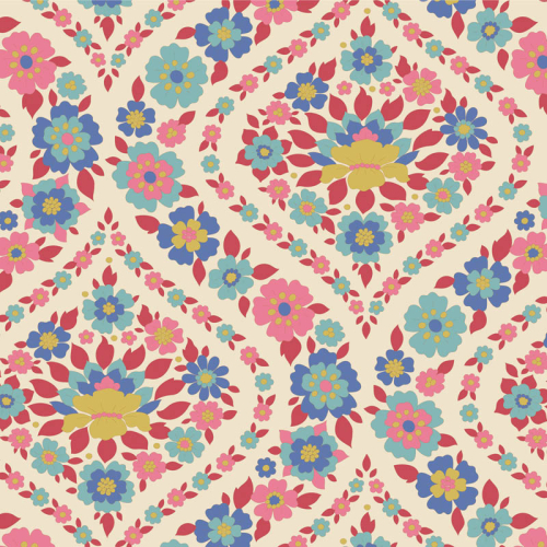 Tilda Patchwork Stoff Baumwolle - Wallflower - Bianca Red